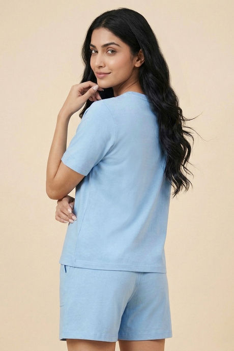 Zivame Mickey & Friends Knit Cotton Loungewear Short Set - Dutch Canal — image 2